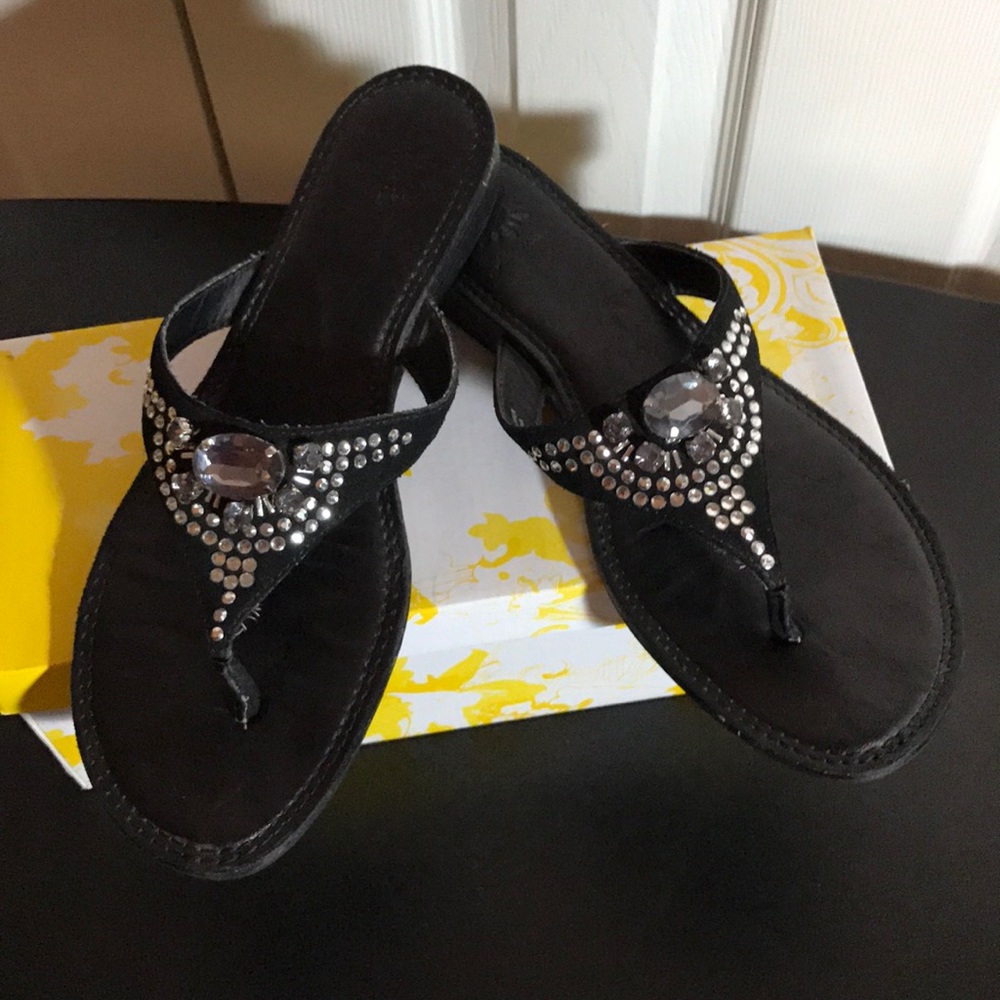 Yellow box sandals with bling size 8 1/2